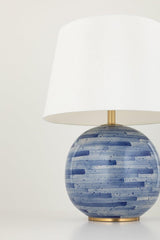 Lighting - Table Lamp Laurel 1 Light Table Lamp // Aged Brass & Blue Combo 