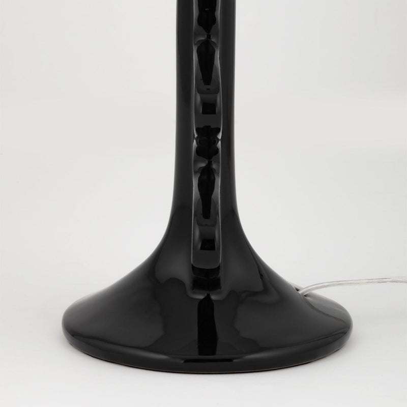 Lighting - Table Lamp Liwa 1 Light Table Lamp // Aged Brass & Ceramic Gloss Black 