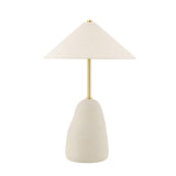 Lighting - Table Lamp Maia 2 Light Table Lamp // Aged Brass & Ceramic Textured Beige 