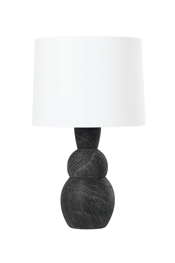 Lighting - Table Lamp Miles One Light Table Lamp // Ceramic Etched Black 