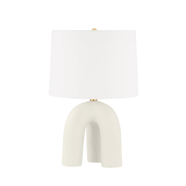 Lighting - Table Lamp Mills Pond 1 Light Table Lamp // Aged Brass & Satin Ivory 