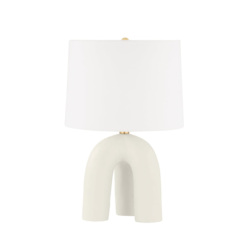 Lighting - Table Lamp Mills Pond 1 Light Table Lamp // Aged Brass & Satin Ivory 