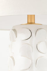 Lighting - Table Lamp Naomi 1 Light Table Lamp // White Lustro & Gold Leaf Combo 