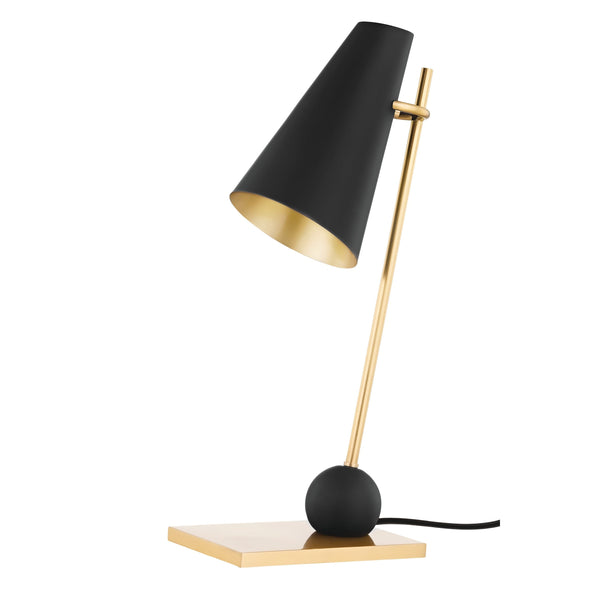 Lighting - Table Lamp Piton 1 Light Table Lamp // Aged Brass & Soft Black 