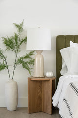 Lighting - Table Lamp Rhea 1 Light Table Lamp // Aged Brass & Ceramic Antique Ivory 