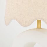 Lighting - Table Lamp Roshani 1 Light Table Lamp // Aged Brass & Ceramic Raw Matte White 