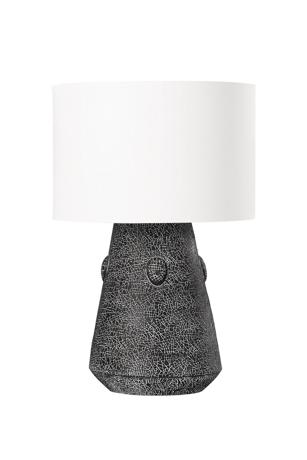 Lighting - Table Lamp Silas One Light Table Lamp // Ceramic Raku Black 