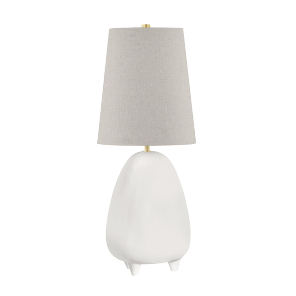 Lighting - Table Lamp Tiptoe 1 Light Table Lamp // Aged Brass & Matte White // Large 