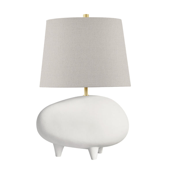 Lighting - Table Lamp Tiptoe 1 Light Table Lamp // Aged Brass & Matte White // Small 