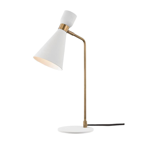 Lighting - Table Lamp Willa 1 Light Table Lamp // Aged Brass & Soft Off White 