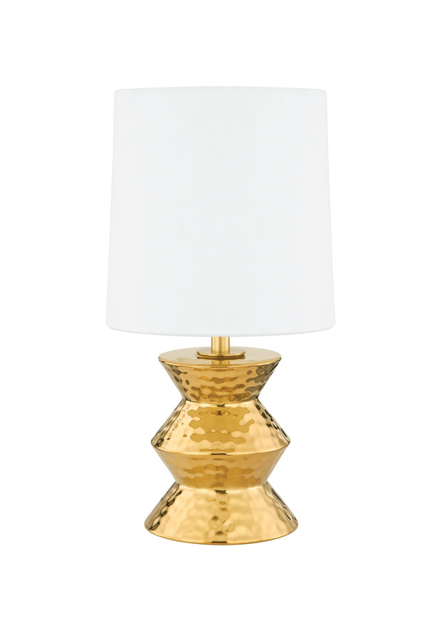 Lighting - Table Lamp Zoe 1 Light Small Table Lamp // Aged Brass Ceramic Gold 