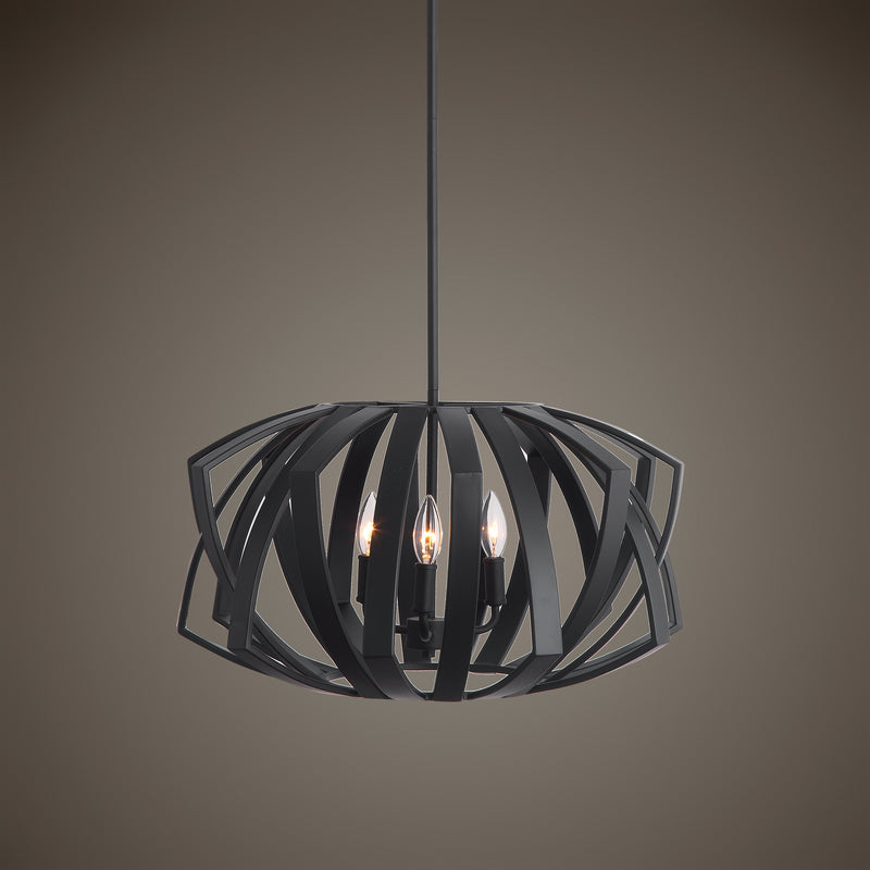 Lighting Thales Black Geometric 3 Light Pendant 