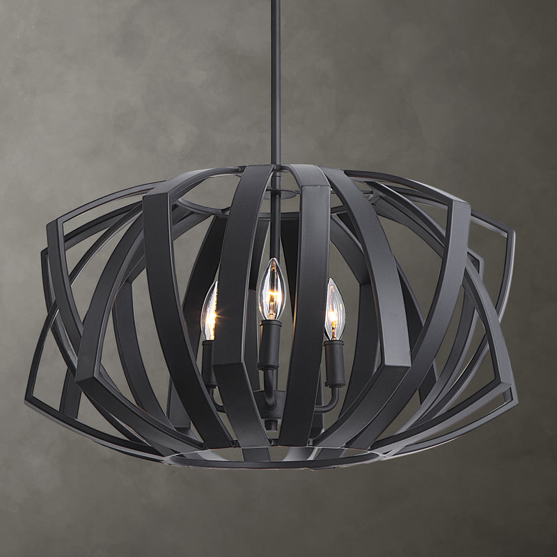 Lighting Thales Black Geometric 3 Light Pendant 