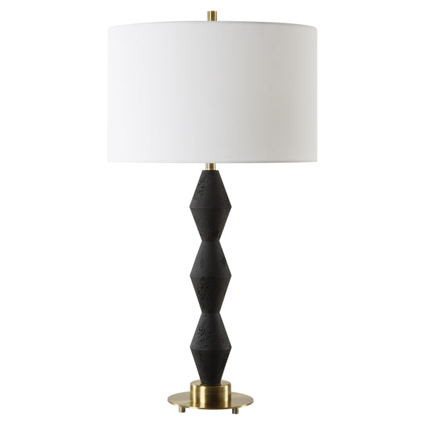 Lighting Threefold Black Stone Table Lamp 