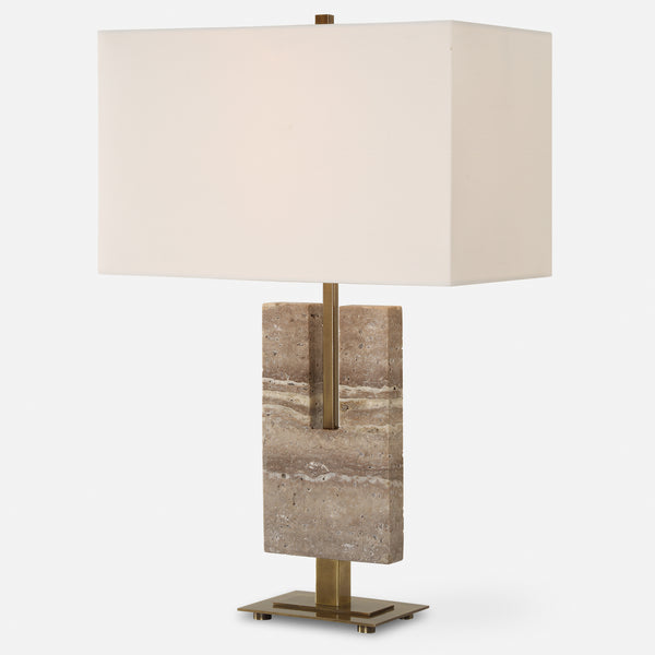 Lighting Turning Point Travertine Table Lamp 