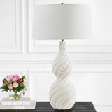 Lighting Twisted Swirl White Table Lamp 