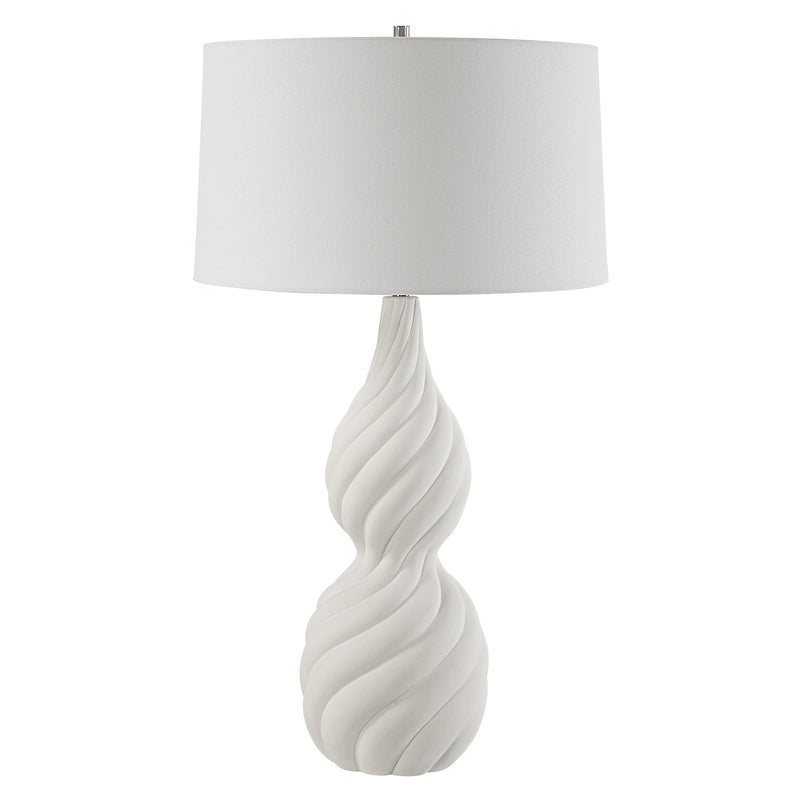 Lighting Twisted Swirl White Table Lamp 