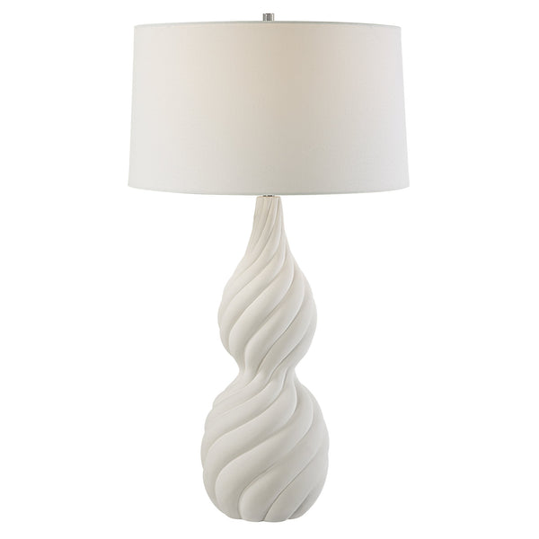 Lighting Twisted Swirl White Table Lamp 