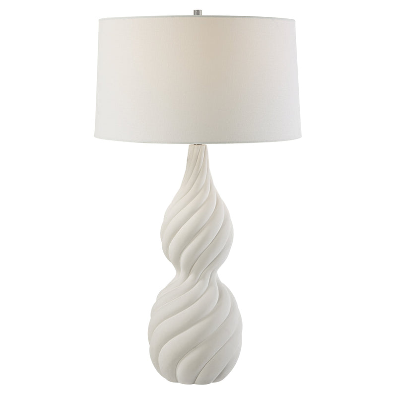 Lighting Twisted Swirl White Table Lamp 