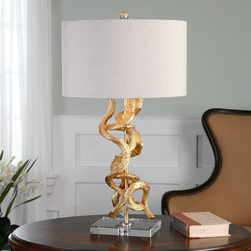 Lighting Twisted Vines Gold Table Lamp 