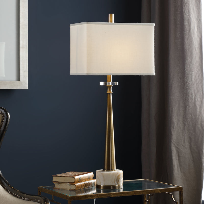 Lighting Verner Tapered Brass Table Lamp 