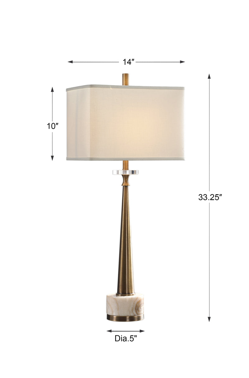 Lighting Verner Tapered Brass Table Lamp 