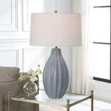 Lighting Veston Blue Glaze Table Lamp 