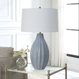 Lighting Veston Blue Glaze Table Lamp 