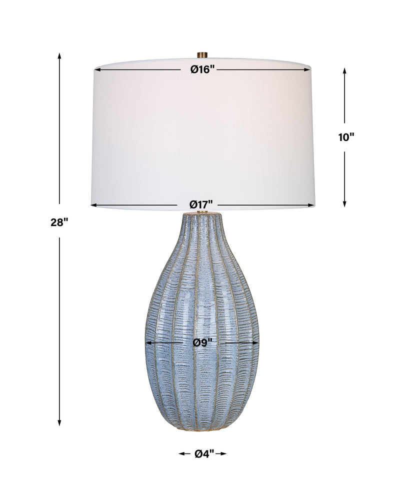 Lighting Veston Blue Glaze Table Lamp 