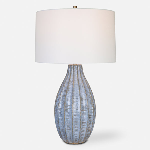 Lighting Veston Blue Glaze Table Lamp 