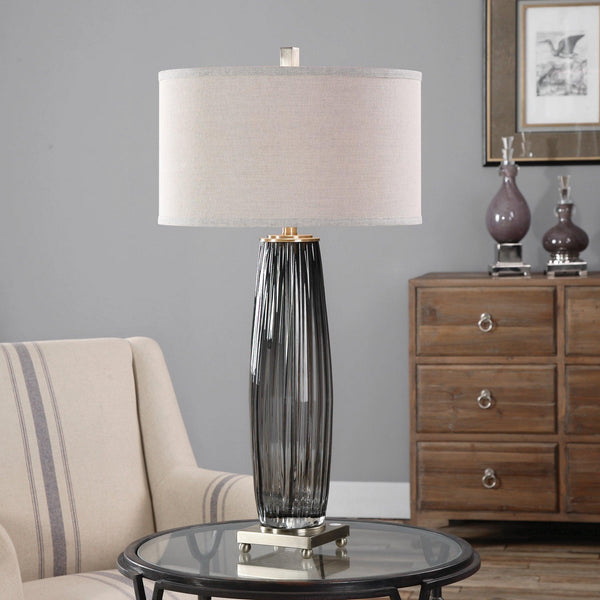 Lighting Vilminore Gray Glass Table Lamp 
