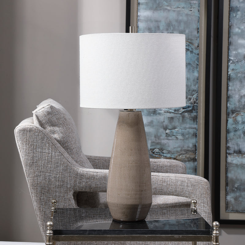 Lighting Volterra Taupe-Gray Table Lamp 