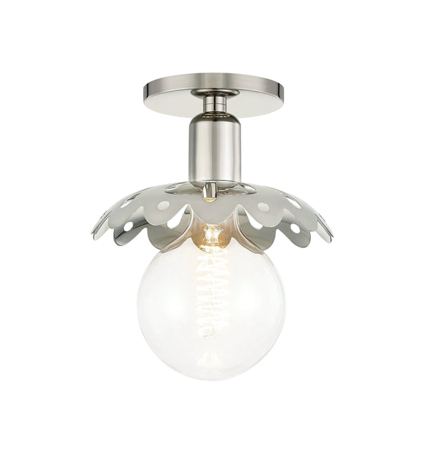 Lighting - Wall Sconce Alyssa 1 Light Wall Sconce // Polished Nickel 