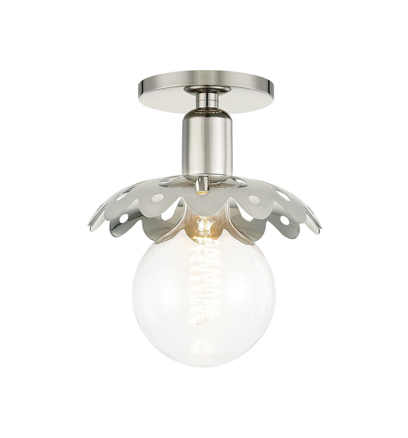 Lighting - Wall Sconce Alyssa 1 Light Wall Sconce // Polished Nickel 