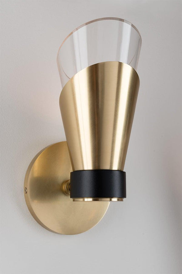 Lighting - Wall Sconce Angie 1 Light Wall Sconce // Aged Brass & Black 