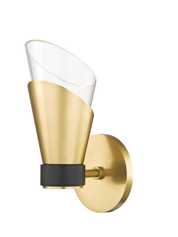 Lighting - Wall Sconce Angie 1 Light Wall Sconce // Aged Brass & Black 