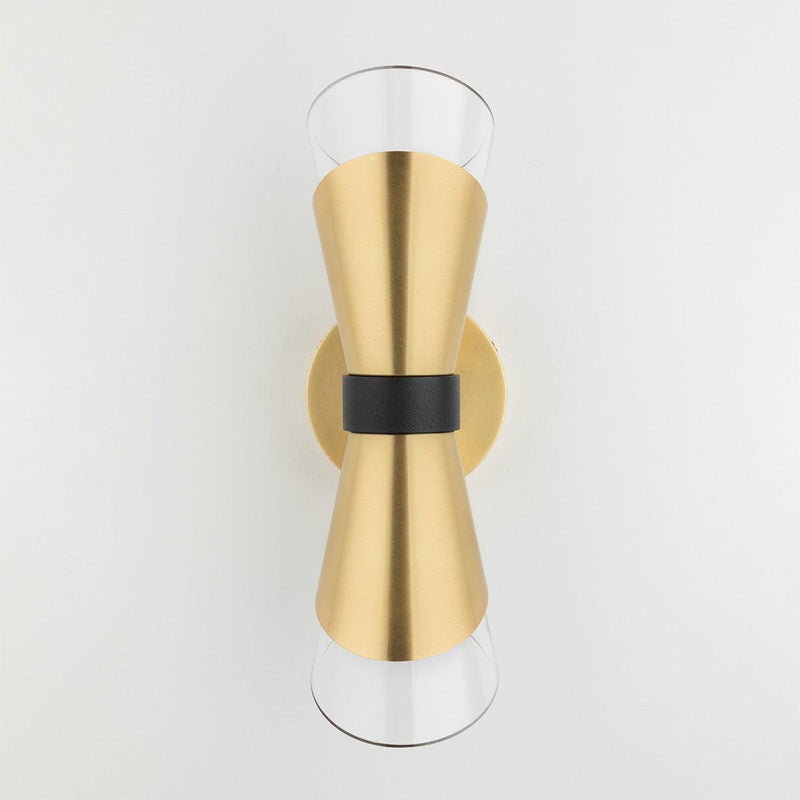 Lighting - Wall Sconce Angie 2 Light Wall Sconce // Aged Brass & Black 