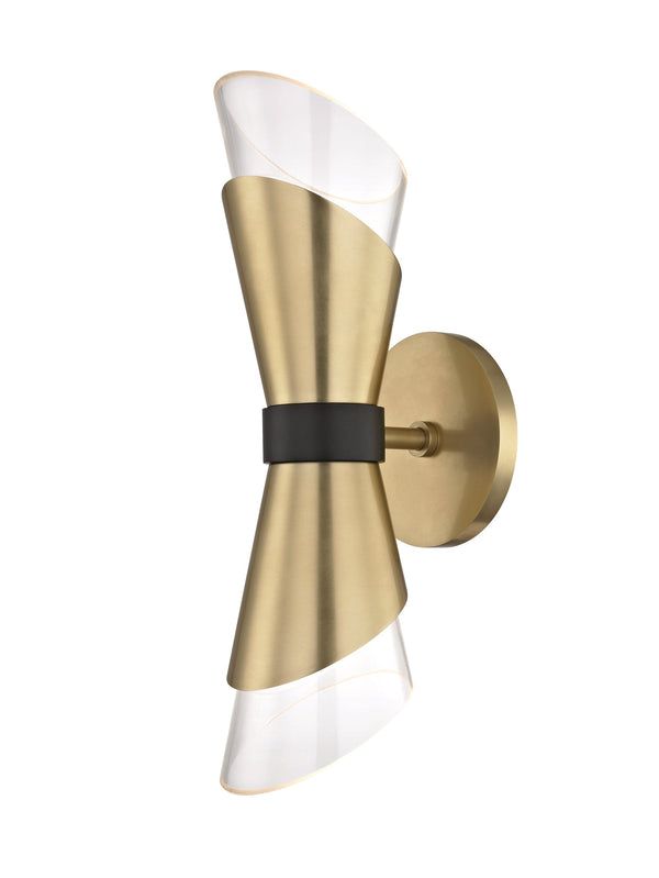 Lighting - Wall Sconce Angie 2 Light Wall Sconce // Aged Brass & Black 