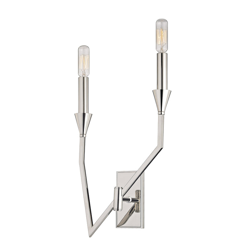 Lighting - Wall Sconce Archie 2 Light Right Wall Sconce // Polished Nickel 