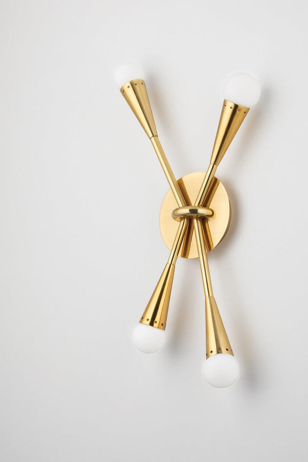 Lighting - Wall Sconce Aries 4 Light Wall Sconce // Vintage Polished Brass & Deep Bronze 