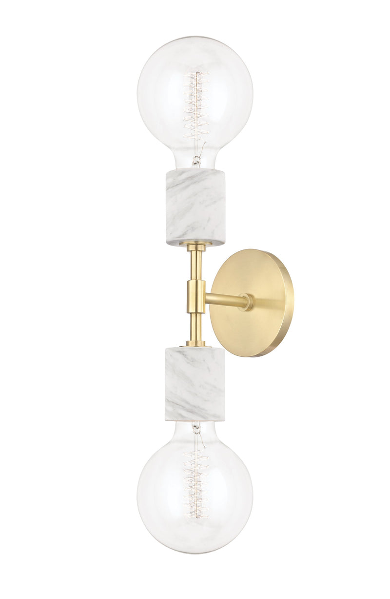 Lighting - Wall Sconce Asime 2 Light Wall Sconce // Aged Brass 