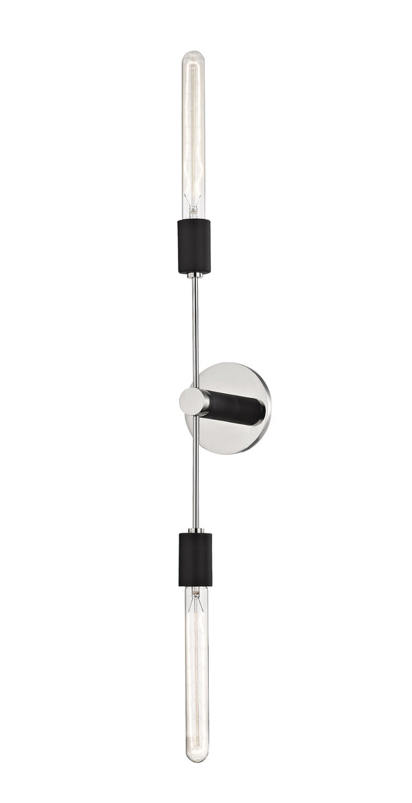 Lighting - Wall Sconce Astrid 2 Light Wall Sconce // Polished Nickel & Black 
