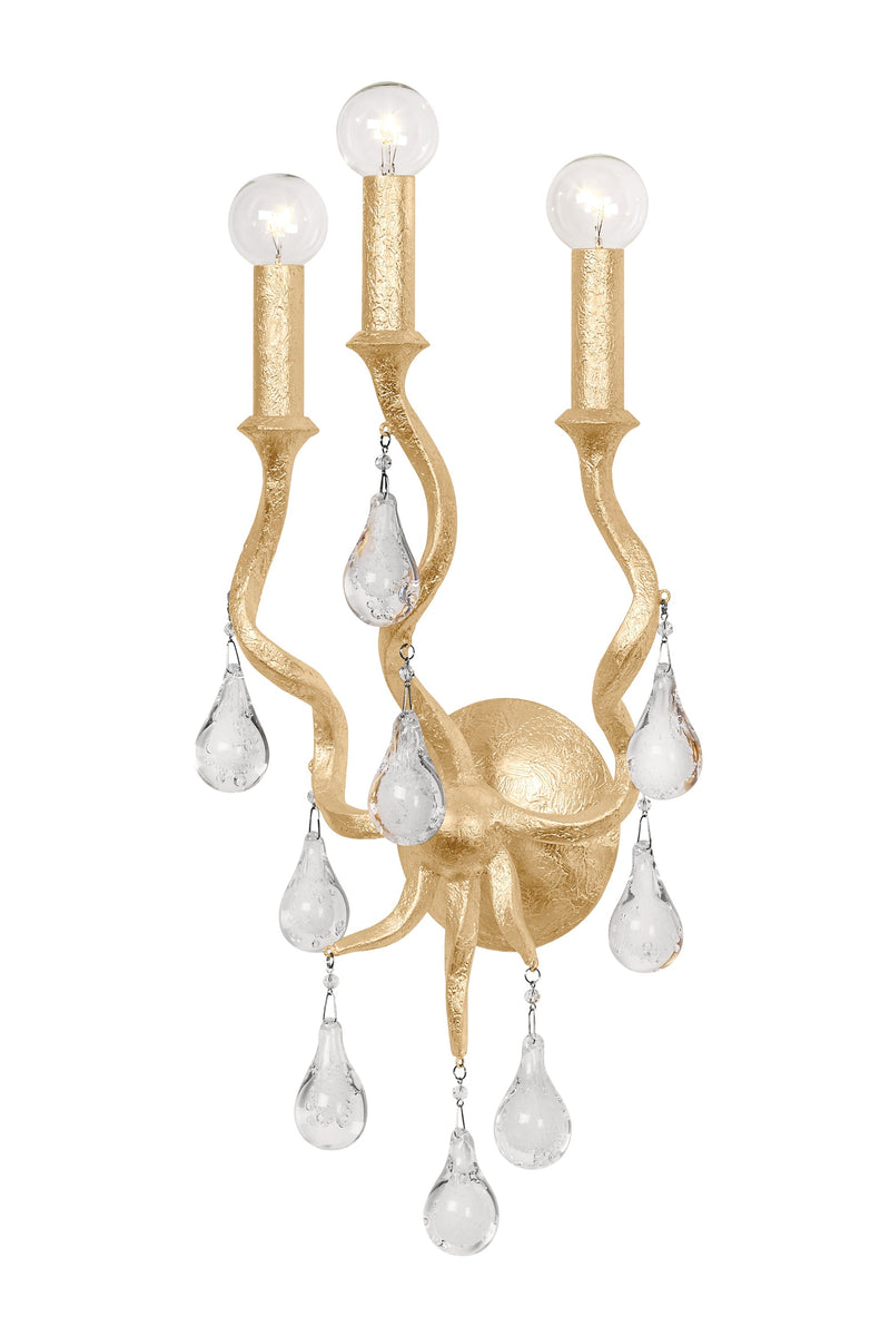 Lighting - Wall Sconce Aveline 3 Light Sconce // Gold Leaf 