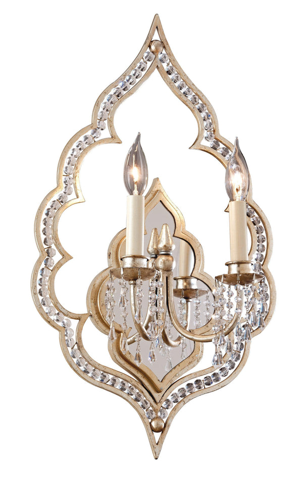 Lighting - Wall Sconce Bijoux 2lt Wall Sconce // Silver Leaf with Antique Mist 