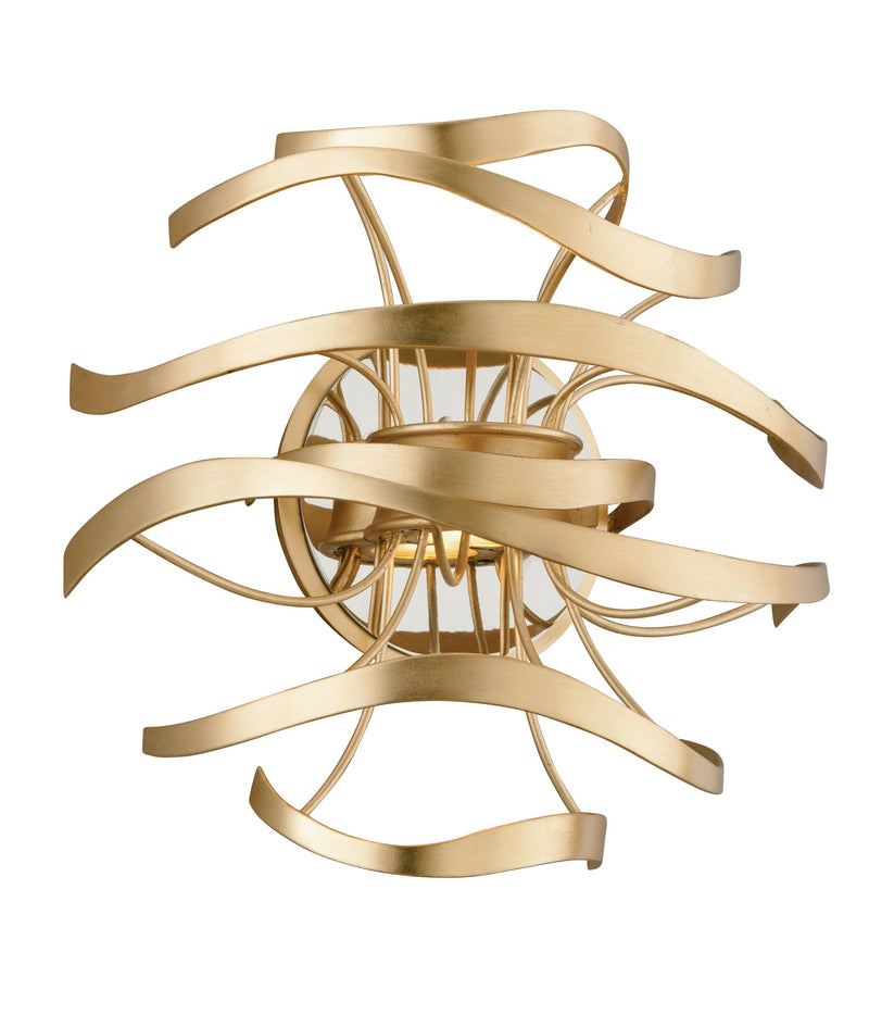 Lighting - Wall Sconce Calligraphy 2lt Wall Sconce // Gold Leaf W Polished Stainless // Small 