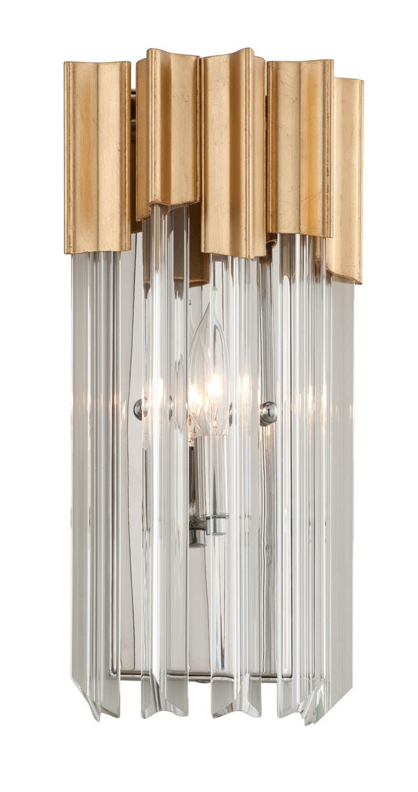 Lighting - Wall Sconce Charisma 1lt Wall Sconce // Gold Leaf W Polished Stainless // Small 