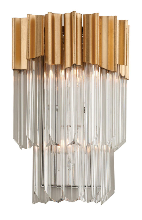 Lighting - Wall Sconce Charisma 2lt Wall Sconce // Gold Leaf W Polished Stainless // Small 