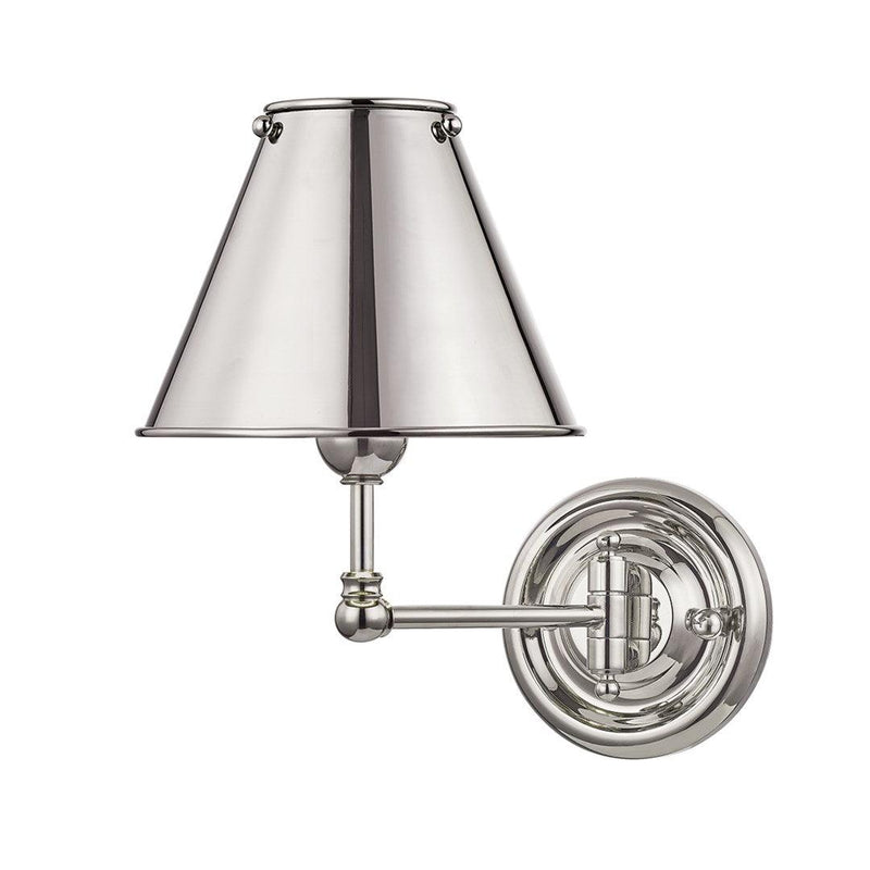 Lighting - Wall Sconce Classic No.1 1 Light Wall Sconce with Metal Shade // Polished Nickel 