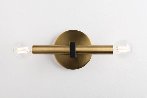 Lighting - Wall Sconce Colette 2 Light Wall Sconce // Aged Brass & Black 