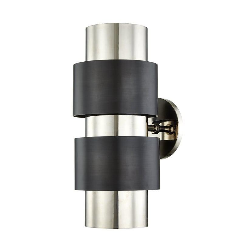 Lighting - Wall Sconce Cyrus 2 Light Wall Sconce // Polished Nickel & Old Bronze Combo 